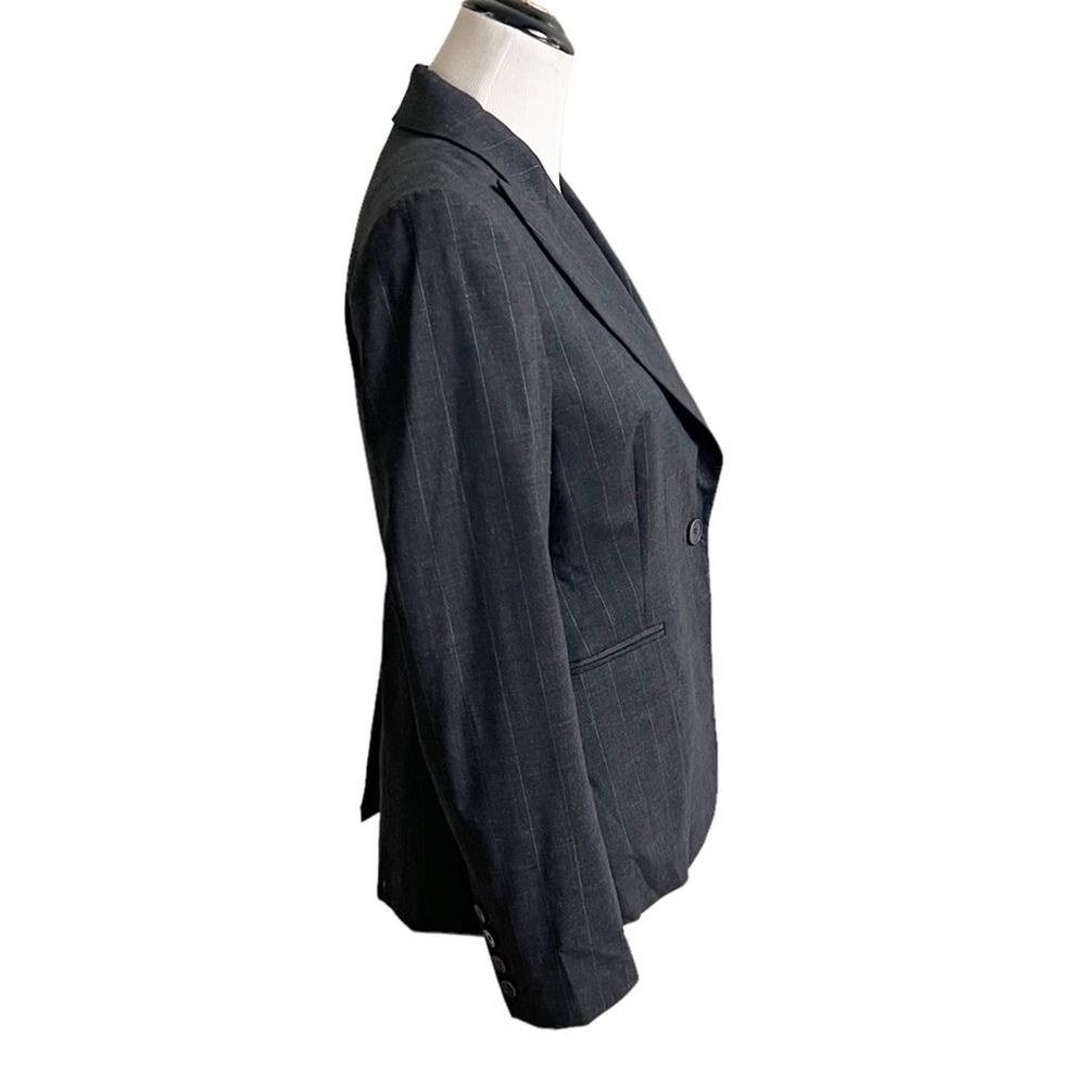 Nice Theory Pin Stripe One Button Wool Blazer Cha… - image 3